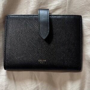 Celine Textured Black Leather Wallet